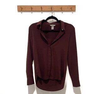 Plum Button Down Top by H&M Size 2